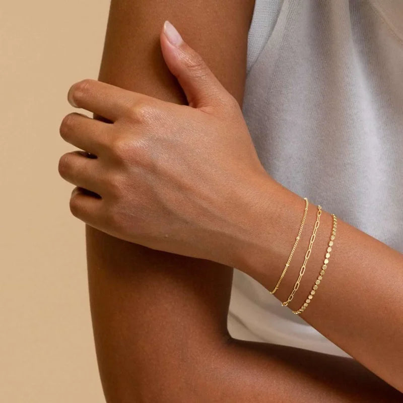 Dainty Gold Plated Stackable Bracelets